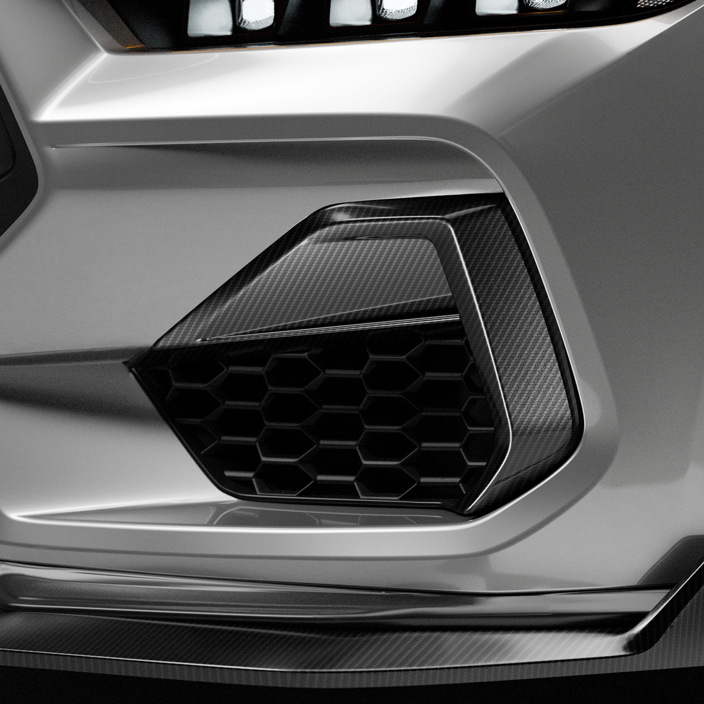 2024-Current Ford Mustang GT Dry Carbon Side Grille Trim Cover