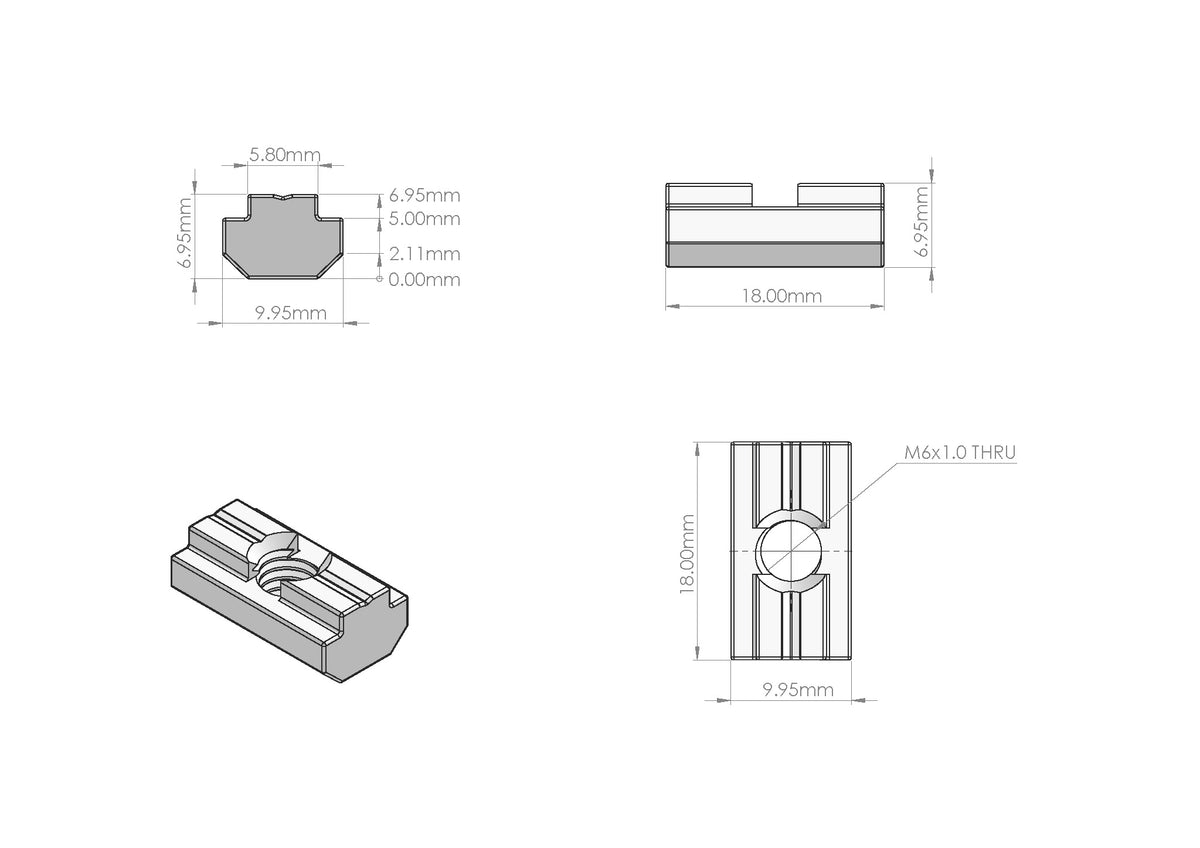 M6 T-Slot Nut Hardware Kit